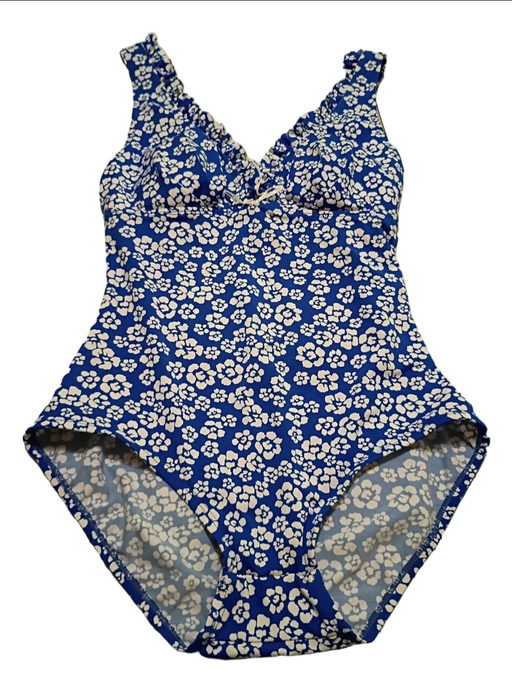 Royal Blue Floral One-Piece Swimsuit